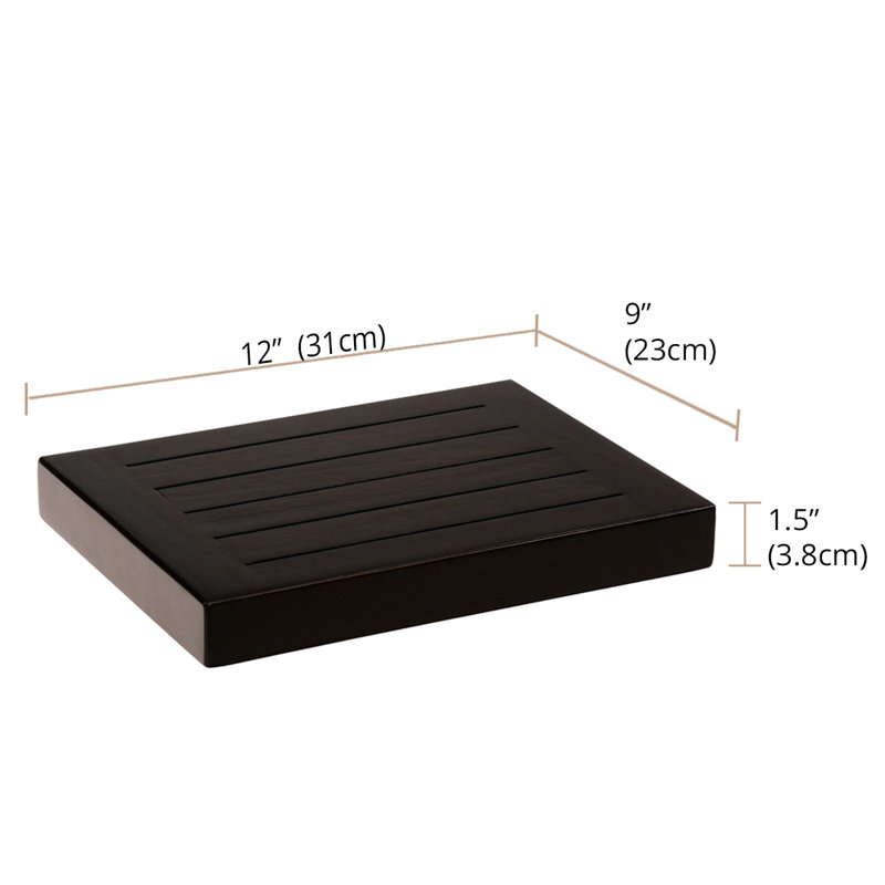 Tablette flottante en bois de teck Moa, H 1,5 po x l 12 po x P 9 po
