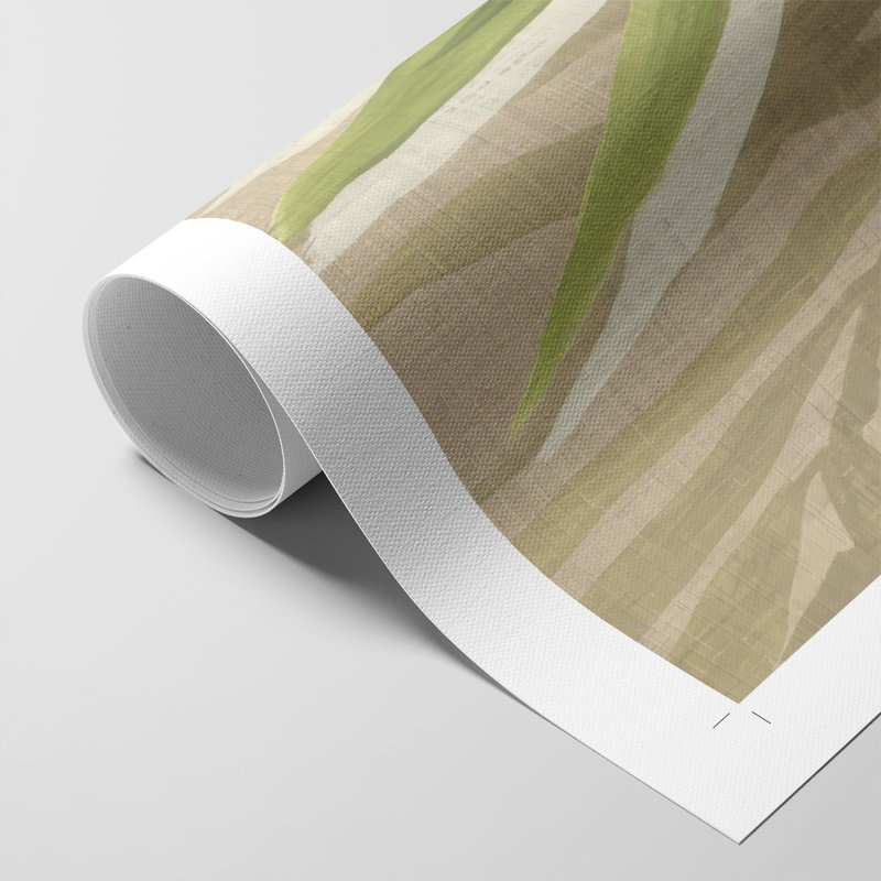 Toile de jute et feuille de palmier I - impression sur toile seulement - non encadrée, H 18 po x l 12 po