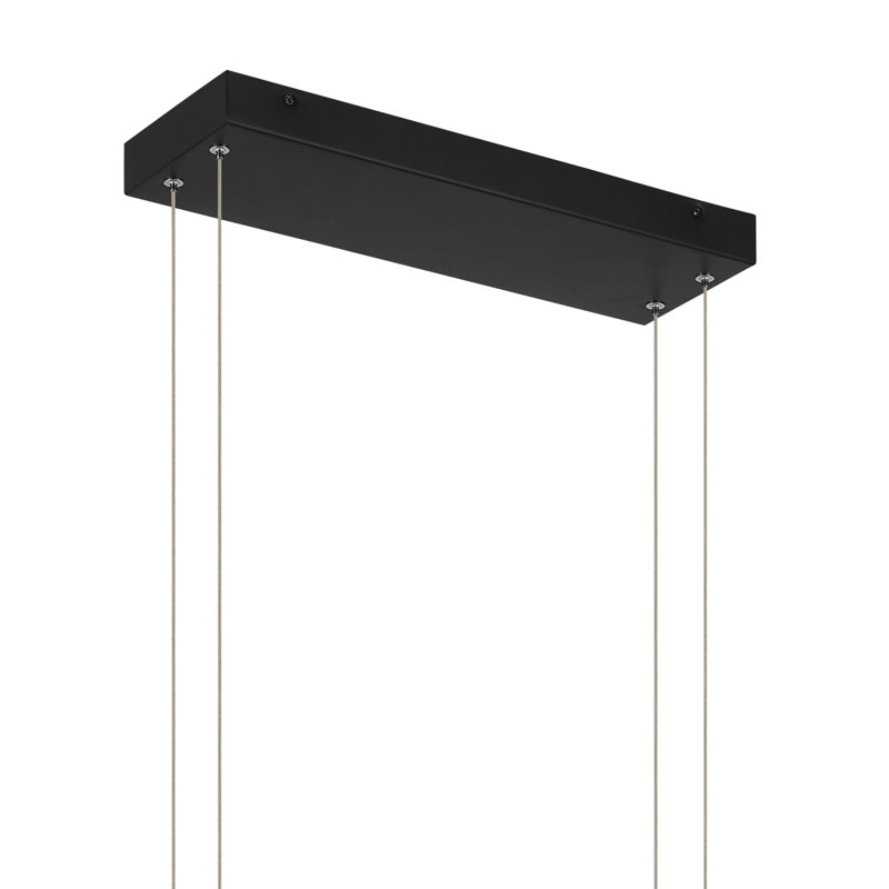Lustre rectangulaire à 3 lumières Crelin, Noir mat