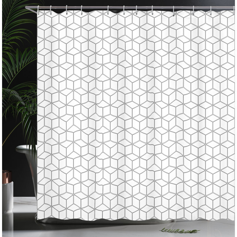 Ensemble de rideau de douche + crochets, H 70 po x l 69 po