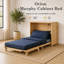 Armoire-lit simple avec matelas en mousse à mémoire de forme Night & Day Furniture, fabrication en bois franc massif, naturel-147816479