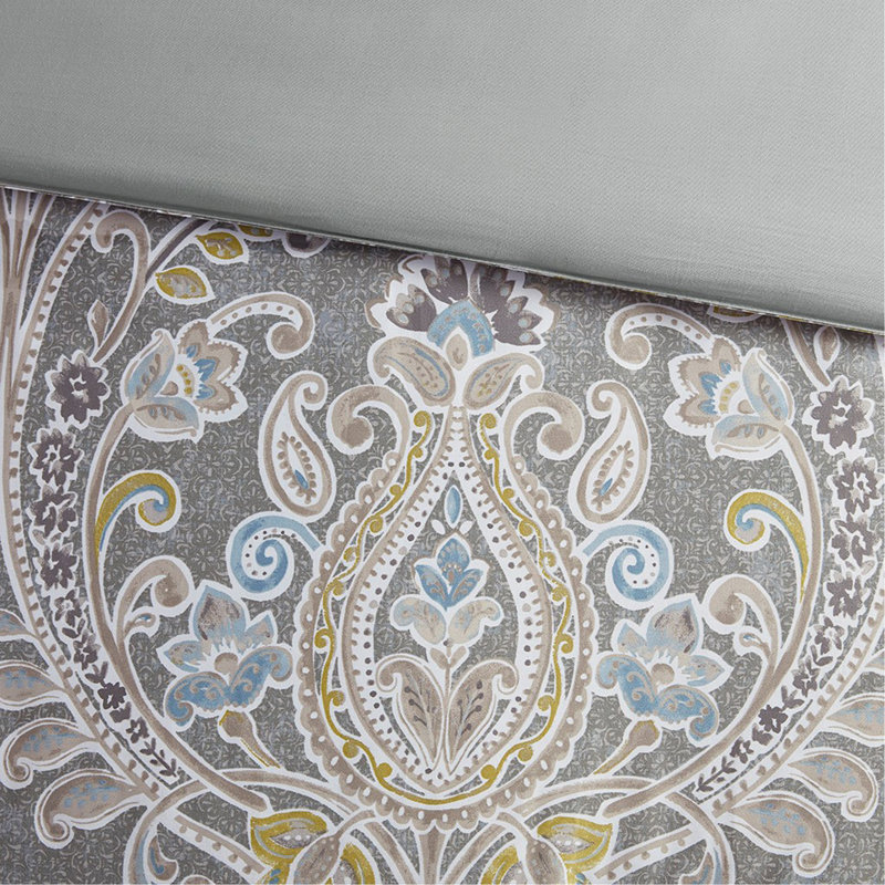 Ensemble de housse de couette en coton 5 pièces très grand gris