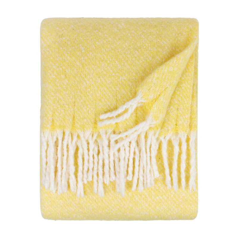 Machine Woven Throw Blanket, Yellow
