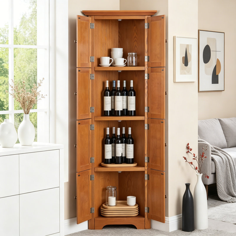 72'' 4-Tier Kitchen Pantry, Brown