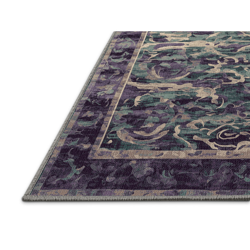 Tapis mauve lavable à la machine, Rectangulaire 3 pi x 5 pi