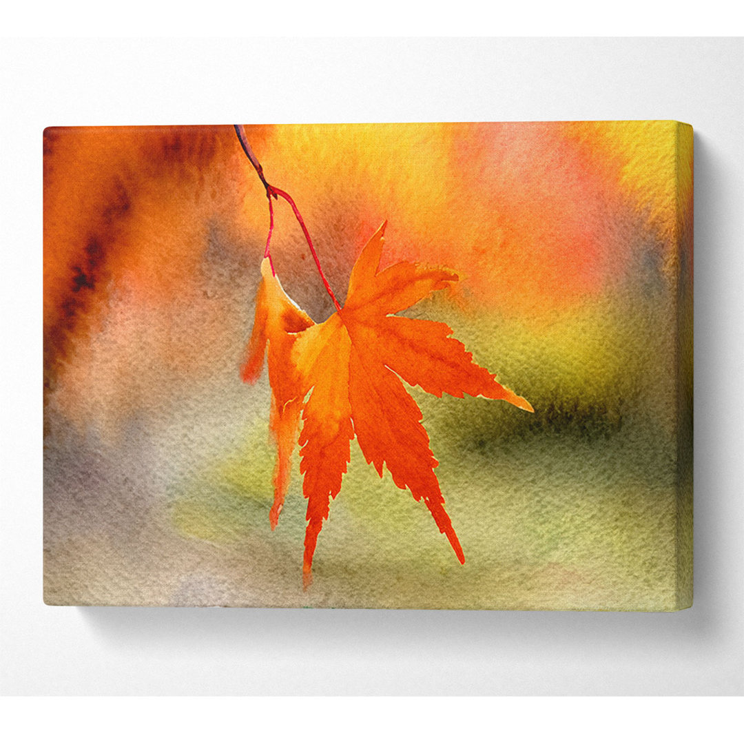 Orange Leaves Sparkle - Kunstdrucke auf Leinwand