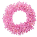 Pre-Lit Artificial Pine Christmas Wreath - 24" - Clear Lights