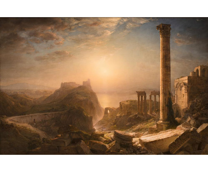 "Syria par la mer" par Frederic Edwin Church - art mural toile tendue avec châssis, H 24 po x l 17 po