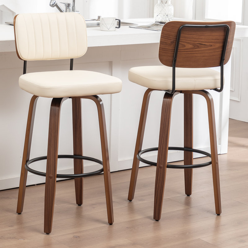 Tabouret de bar et de comptoir pivotant, Tabouret de bar (siège d'une hauteur de 30,7 po), Beige