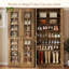 Armoire à chaussures 70,8 po de hauteur avec portes, armoire de rangement à 8 niveaux avec tablettes réglables-1087112079