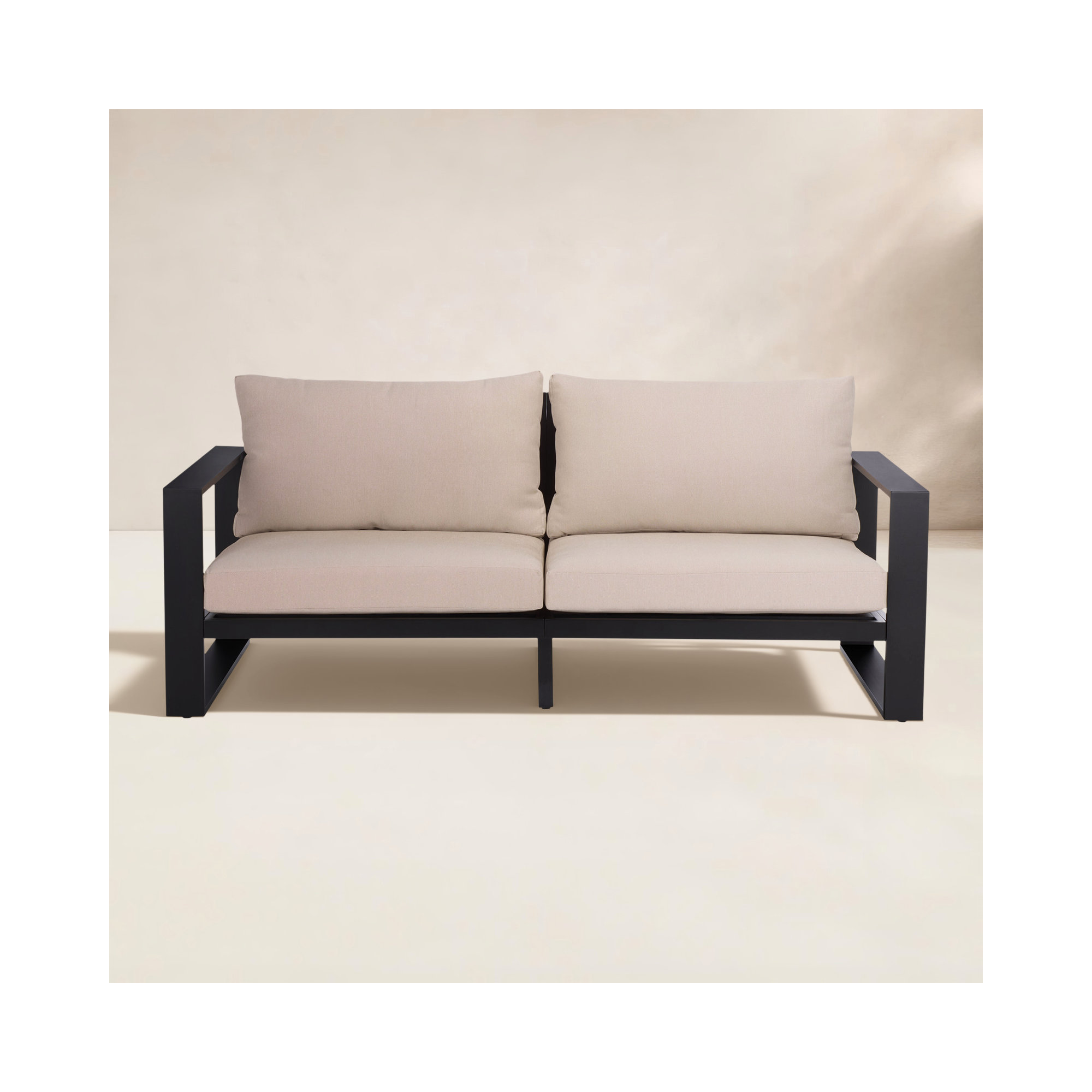Dwyer Aluminum Outdoor Sofa, Black