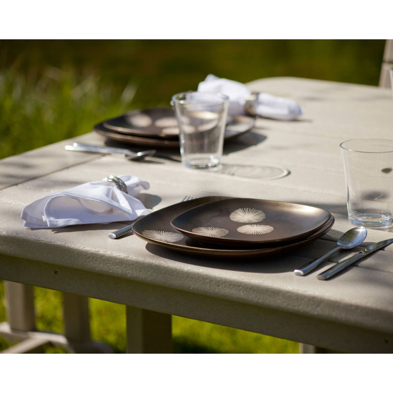 POLYWOOD Park 6 - Person Patio Dining Set with Square Table , Cushions Included, With, 48", Sand