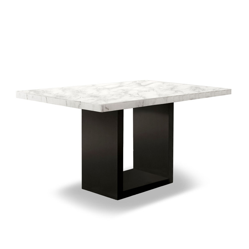 Pentwater Marble Top Solid Wood Base Dining Table