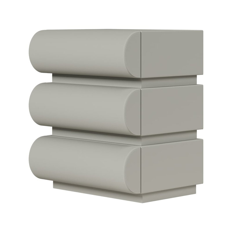 Modern White Leather Smart Nightstand with Wireless Charger and Drawers