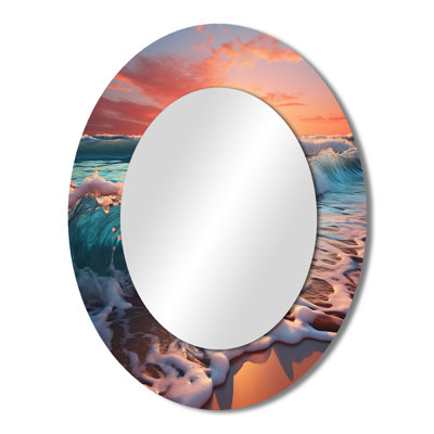 Sunset Horizon IV - Coastal Oval Wall Mirror