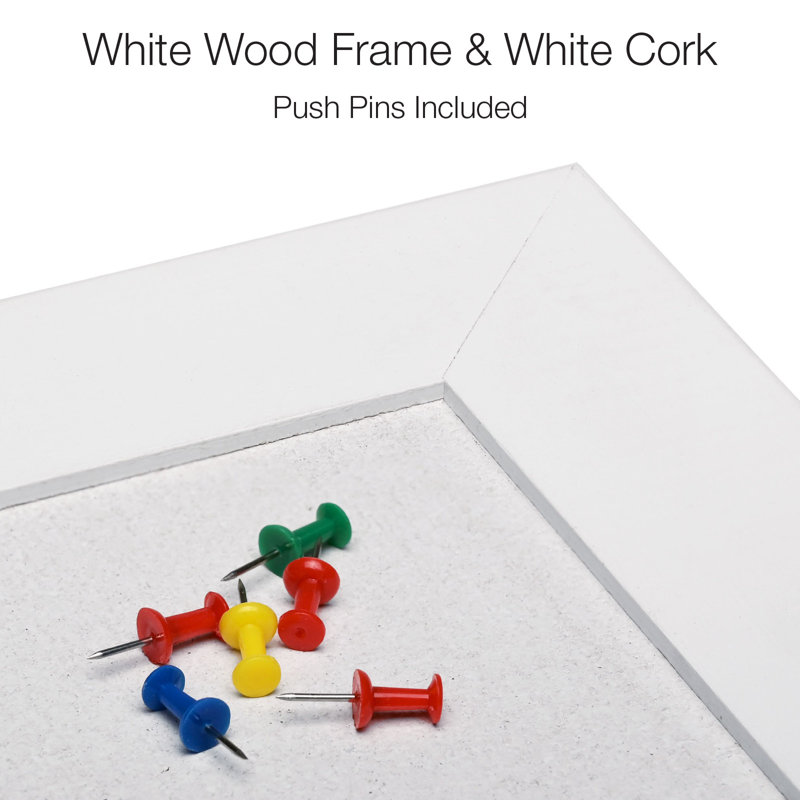 Wall Cork Bulletin Board, White