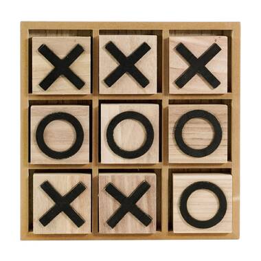 XEFINAL Wood Magnetic Tic Tac Toe Wall-Mount Game Fun Tic Tac Toe for Kids and Adults, Wood Board Travel Game Bedroom Playroom Wall Decals Modern