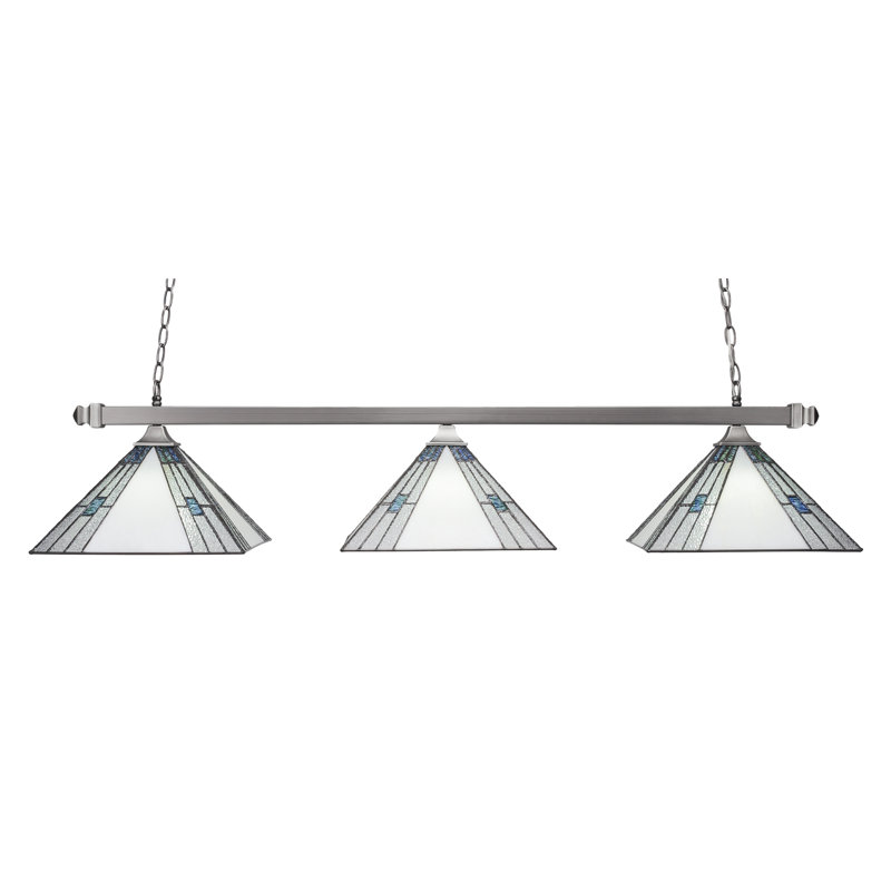 Barre carrée 3 lumières, Nickel brossé