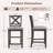 Fabiola 25'' X-Back Solid Wood Fabric Upholstered Bar & Counter Stool with Footrest-1456293043
