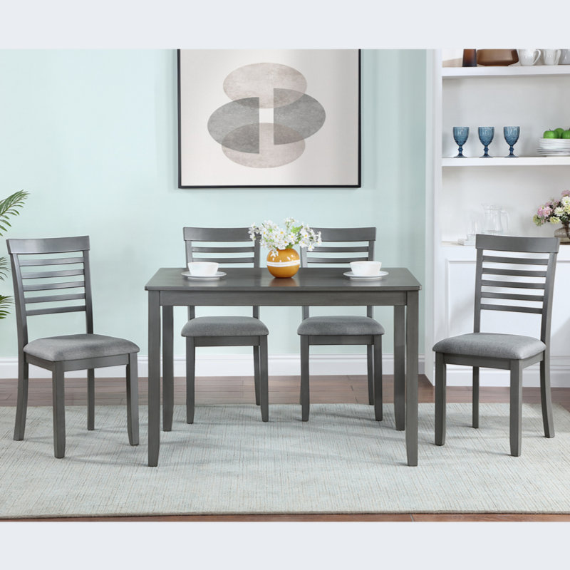 Ensemble de salle à manger rectangulaire L 28,5 po x l 45,5 po Mathena, Gris, Gris