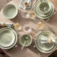 over&back Rimmed 16-Piece Semi Hand-Finished Stoneware Dinnerware Set, Service for 4