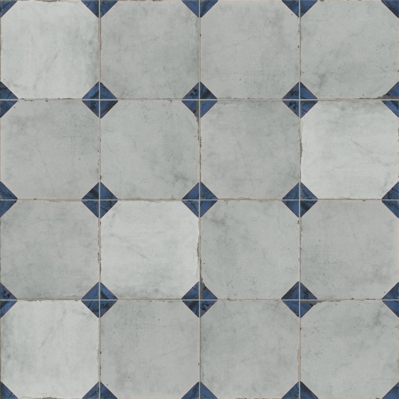 Carreau de porcelaine rétro 8 po x 8 po Renaissance Deco