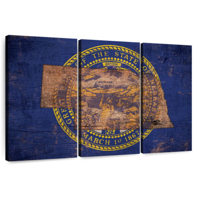 Borges State Map Over Nebraska Flag