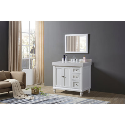 36'' Single Bathroom Vanity with Cultured Marble Top