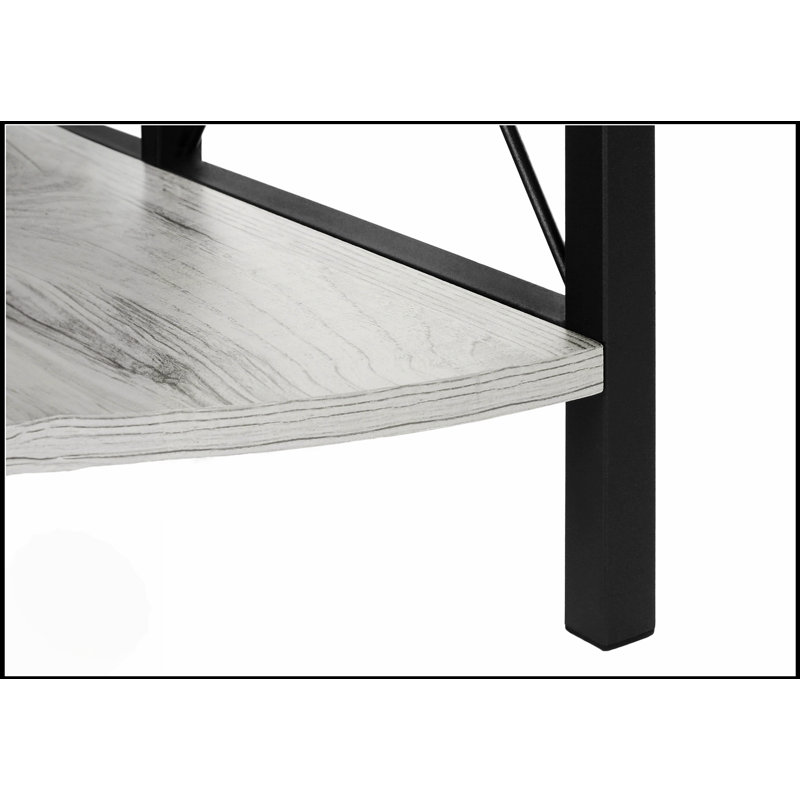 Bibliothèque d'angle moderne à 4 niveaux, peu encombrante pour le bureau et la chambre à coucher avec tablettes en bois gris
