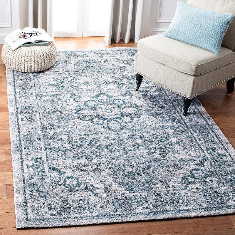 Classic Vintage Hand Tufted Performance Oriental Rug, Square 6'