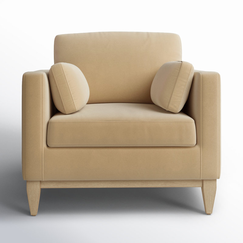 Pera Upholstered Armchair, Fawn Brown Velvet
