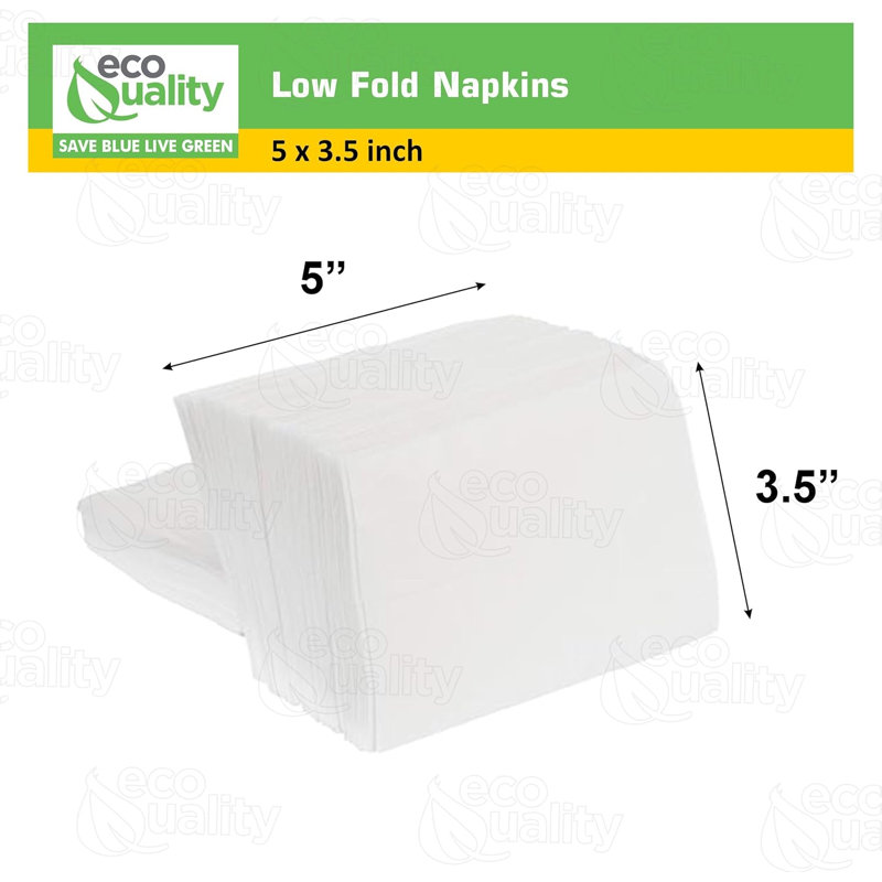  Serviette de table blanche 3 plis 3 1/2 po x 5 po - parfaite pour les restaurants et les soupers. Bodegas et maison (400)