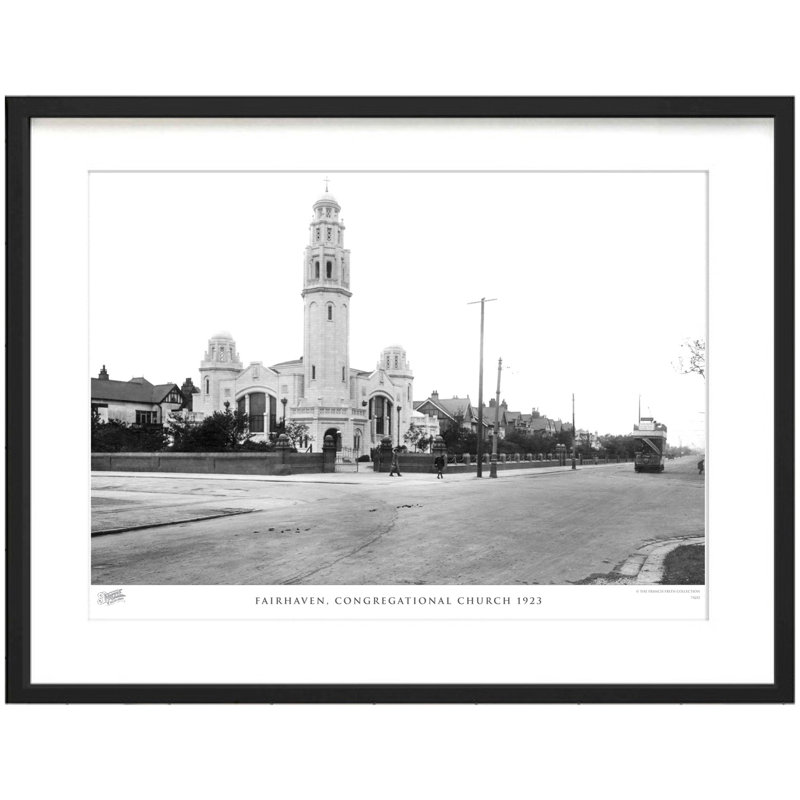 Fairhaven, Congregational Church 1923 1 Piece Single Picture Frame Wall Art, 28cm H x 36cm W x 2.3cm D