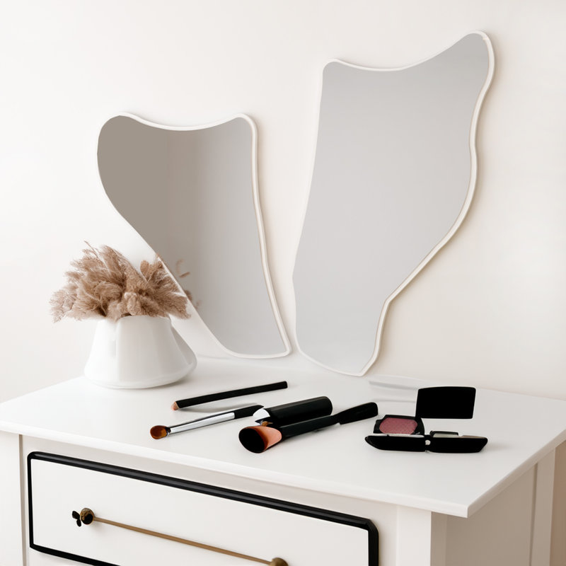 Miroir en bois manufacturé, Blanc