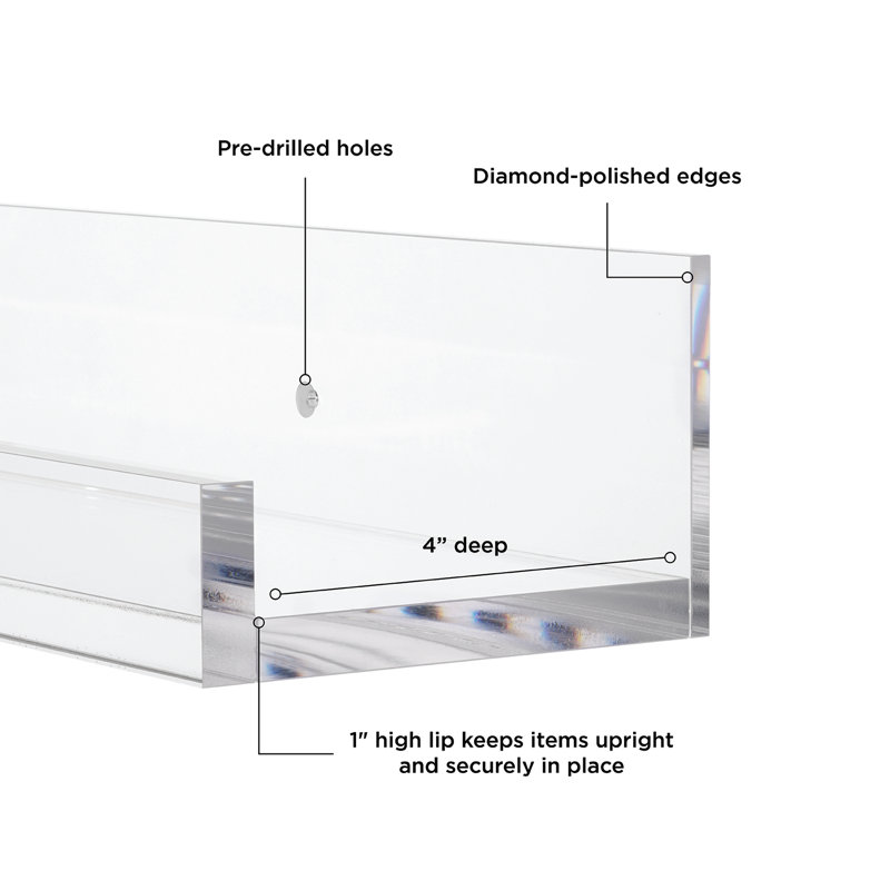 Acrylic Statement Shelf, 36" Acrylic Statement Shelf