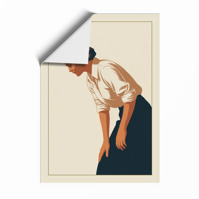 Woman In Fatigue Minimalist - Print
