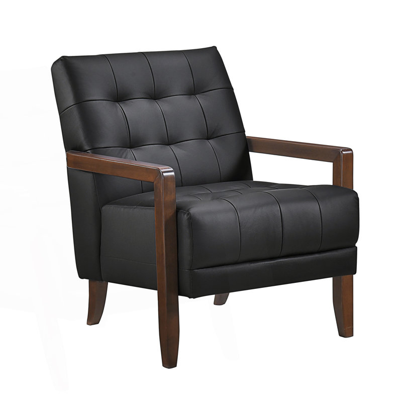 Fauteuil d'appoint rembourré de style moderne, fauteuil confortable, Noir