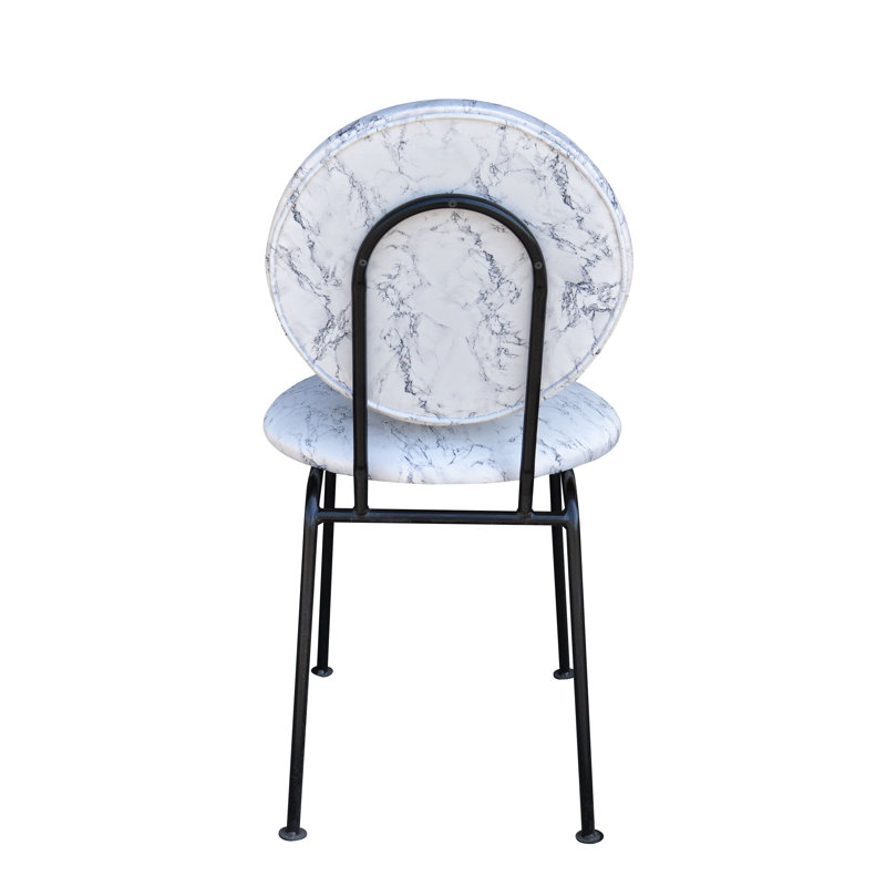 Medallion 52cm H Upholstered Side Chair, White Marble