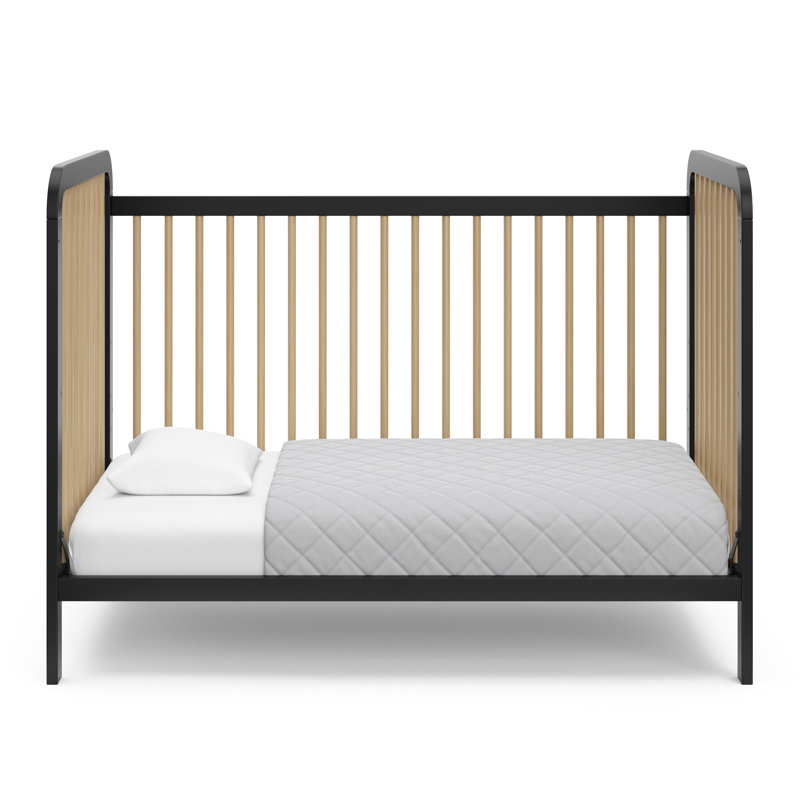 Lit de bébé convertible 3-en-1 Storkcraft Pasadena, Noir / bois flottant, Lit de bébé et matelas