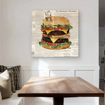Vintage Style All Dressed Double Cheeseburger Metal Print | Home Decor
