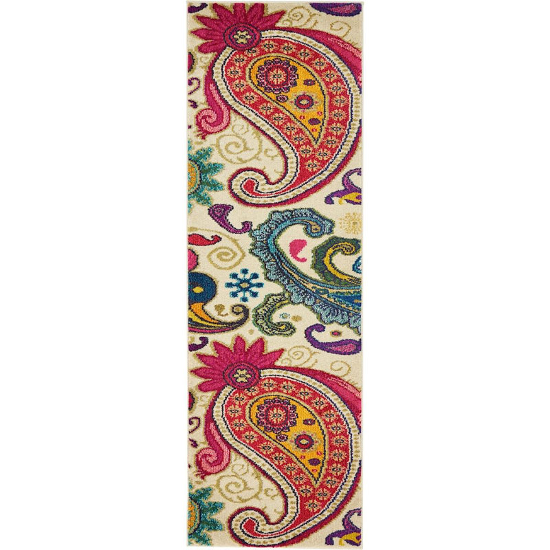 Tapis crème Eddins, Tapis de couloir 2 pi 7 po x 10 pi