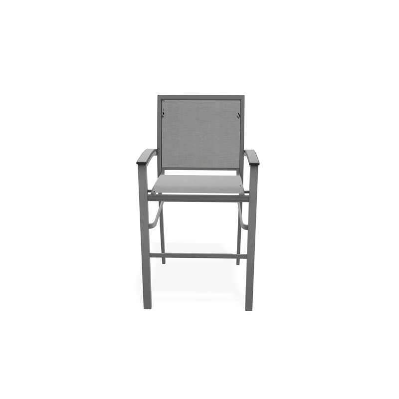 Chaise de café empilable en aluminium Bazza, Graphite, Alliage Sunbrella®