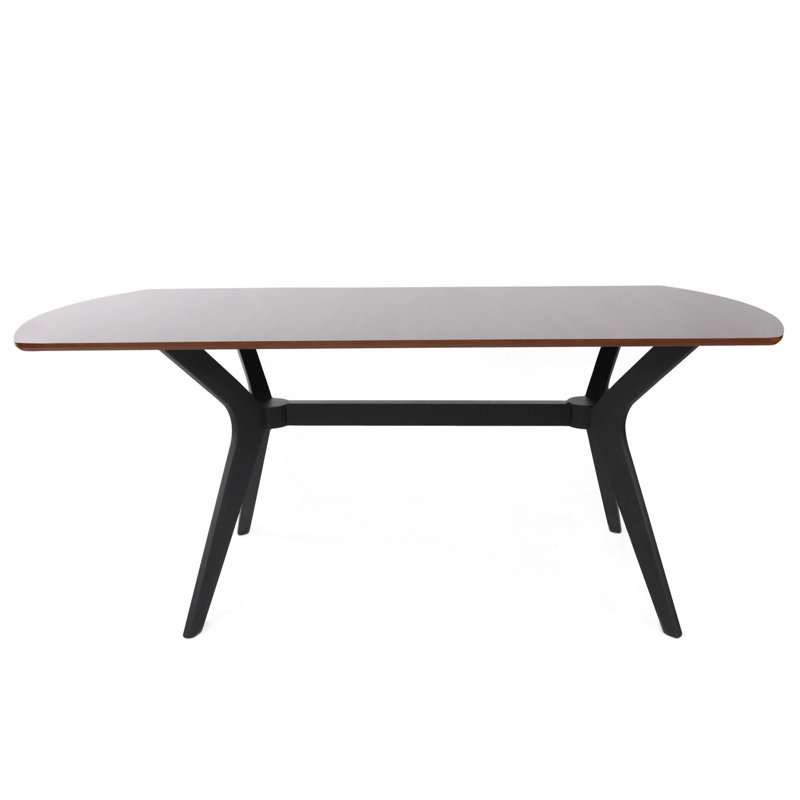 Ferro Beech Dining Table, Brown/Black, 75cm H x 80cm L x 180cm W