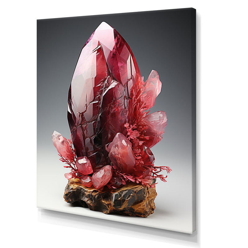 Pierre spirituelle rouge rhodonite - impression, H 20 po x l 12 po x P 1 po, Toile tendue