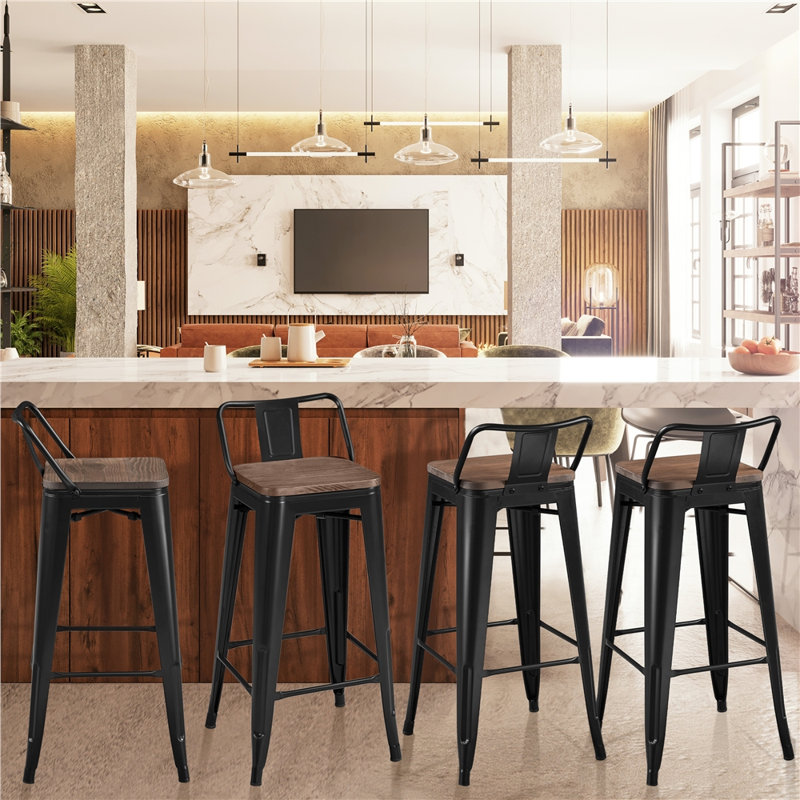 Armagh Counter Stool with Metal Frame, Bar Stool (30" Seat Height)