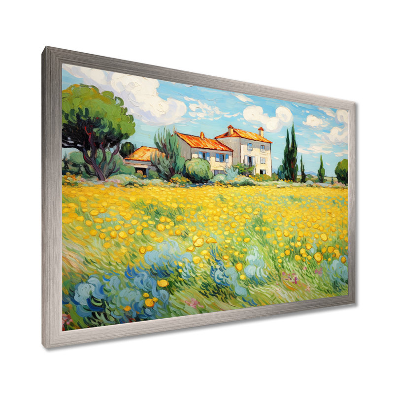 Vangogh la maison jaune à Arles I - décoration murale Vangogh par Vincent Van Gogh, peinture, H 16 po x l 32 po x P 1 po