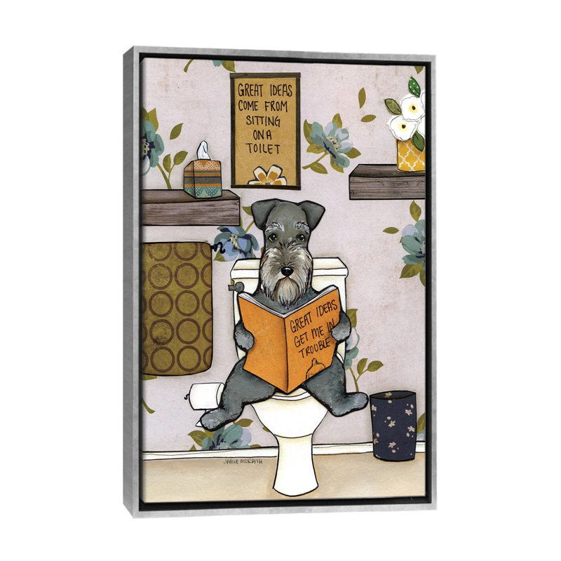 «Great Ideas» par Jamie Morath - impression d'art graphique, Toile avec cadre argenté, H 26 po x l 18 po x 1,5 po