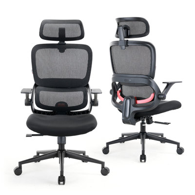 Chaise de bureau SIHOO avec accoudoirs en 2 dimensions, chaise de bureau à haut dossier avec appui-tête en 2 dimensions, chaise ergonomique avec support lombaire dynamique adaptatif, verrou inclinable de 113 à 135 °, 300 lb