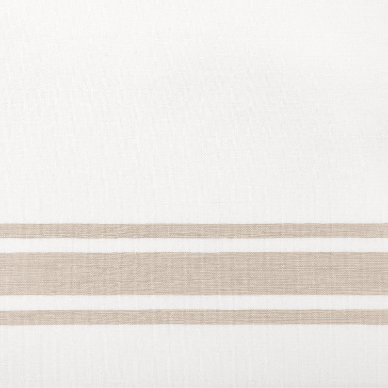 Mercantile Drop Cloth Stripe Curtain Panel, Light Filtering Ring and Tab Top with Attached Valance, 108 in Long x 50 in Wide, Farmhouse Single Window Panel, Bedroom, Living Room and Dining Room, Linen Stripe
