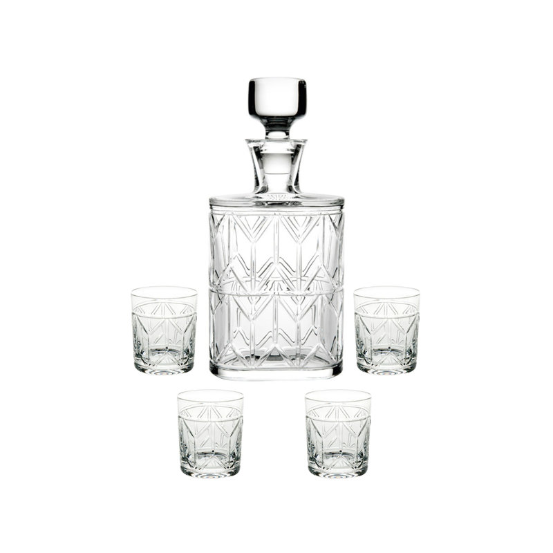 5 - Piece Lead Crystal Whiskey Decanter Set